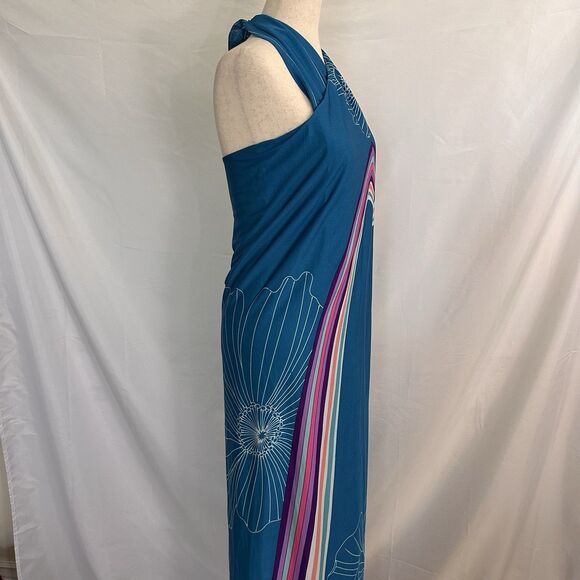 Vintage 70s Hawaiian Malihini Wrap Sarong Convertible Beach Cover Up Dress S/M/L - Picture 4 of 6
